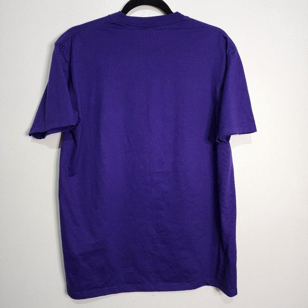 Vtg 90s Jerzees USA Air Waves Womens Large Royal Purple Hummingbird Gold T-shirt - Picture 3 of 9